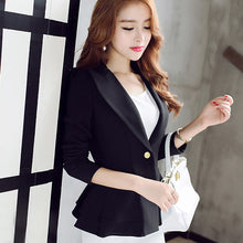 Load image into Gallery viewer, PEONFLY  Ladies Blazer Long Sleeve Blaser Women Suit jacket Female Feminine Blazer Femme Pink Blue White Black Blazer Autumn