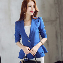 Load image into Gallery viewer, PEONFLY  Ladies Blazer Long Sleeve Blaser Women Suit jacket Female Feminine Blazer Femme Pink Blue White Black Blazer Autumn