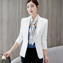 Load image into Gallery viewer, PEONFLY  Ladies Blazer Long Sleeve Blaser Women Suit jacket Female Feminine Blazer Femme Pink Blue White Black Blazer Autumn