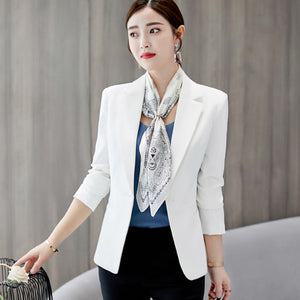 PEONFLY  Ladies Blazer Long Sleeve Blaser Women Suit jacket Female Feminine Blazer Femme Pink Blue White Black Blazer Autumn