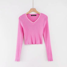 Load image into Gallery viewer, Fall 2019 crop sweater kawaii cute sweaters knitted sweater pink women winter clothes women pullover sweater sexy tops