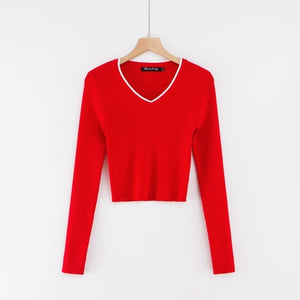 Fall 2019 crop sweater kawaii cute sweaters knitted sweater pink women winter clothes women pullover sweater sexy tops