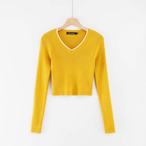 Fall 2019 crop sweater kawaii cute sweaters knitted sweater pink women winter clothes women pullover sweater sexy tops