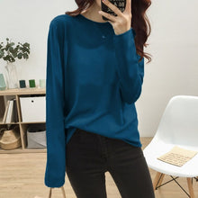 Load image into Gallery viewer, Cashmere Sweater Women&#39;s O-neck Wool Pullover Long Sleeve Slim Knitted Solid Color tops Ladies Bottoming Sweater