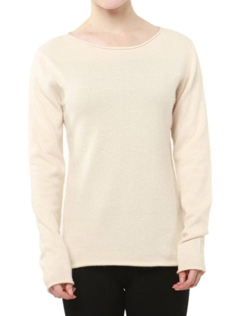 Cashmere Sweater Women's O-neck Wool Pullover Long Sleeve Slim Knitted Solid Color tops Ladies Bottoming Sweater