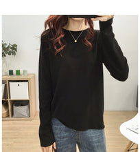 Load image into Gallery viewer, Cashmere Sweater Women&#39;s O-neck Wool Pullover Long Sleeve Slim Knitted Solid Color tops Ladies Bottoming Sweater