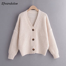 Load image into Gallery viewer, Efvandoloe Autumn Cardigan Sweater Women Winter Clothes Kardigan knitted fall 2019 Sweaters