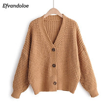 Load image into Gallery viewer, Efvandoloe Autumn Cardigan Sweater Women Winter Clothes Kardigan knitted fall 2019 Sweaters