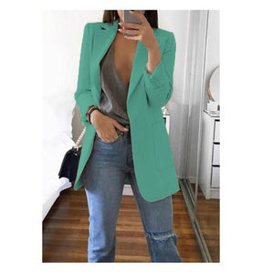 European and American women's spring and autumn explosions fashion lapel Slim cardigan temperament large size Blazers (S--5XL)