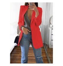 Load image into Gallery viewer, European and American women&#39;s spring and autumn explosions fashion lapel Slim cardigan temperament large size Blazers (S--5XL)