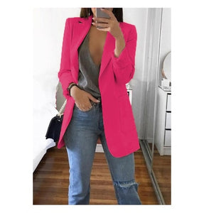 European and American women's spring and autumn explosions fashion lapel Slim cardigan temperament large size Blazers (S--5XL)