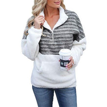 Load image into Gallery viewer, New Ladies Thick Pullover Fashion Striped Stitching Sweater Autumn Winter Large Size 5XL Ladies Fleece Half Zipper Warm Clothing