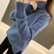 Load image into Gallery viewer, and winter 2020 new Korean version loose Pullover over over-heated thick solid color long sleeve knitted bottom sweater