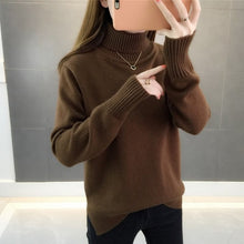 Load image into Gallery viewer, and winter 2020 new Korean version loose Pullover over over-heated thick solid color long sleeve knitted bottom sweater