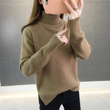 Load image into Gallery viewer, and winter 2020 new Korean version loose Pullover over over-heated thick solid color long sleeve knitted bottom sweater