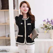 Load image into Gallery viewer, New blazer women paillette formal blaser jacket for woman work wear plus size lady coat suits top tunic white,black S~XXL