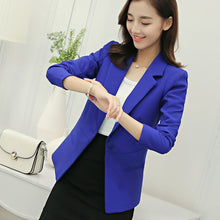 Load image into Gallery viewer, PEONFLY  Ladies Blazer Long Sleeve Blaser Women Suit jacket Female Feminine Blazer Femme Pink Blue White Black Blazer Autumn