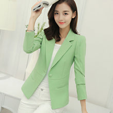 Load image into Gallery viewer, PEONFLY  Ladies Blazer Long Sleeve Blaser Women Suit jacket Female Feminine Blazer Femme Pink Blue White Black Blazer Autumn